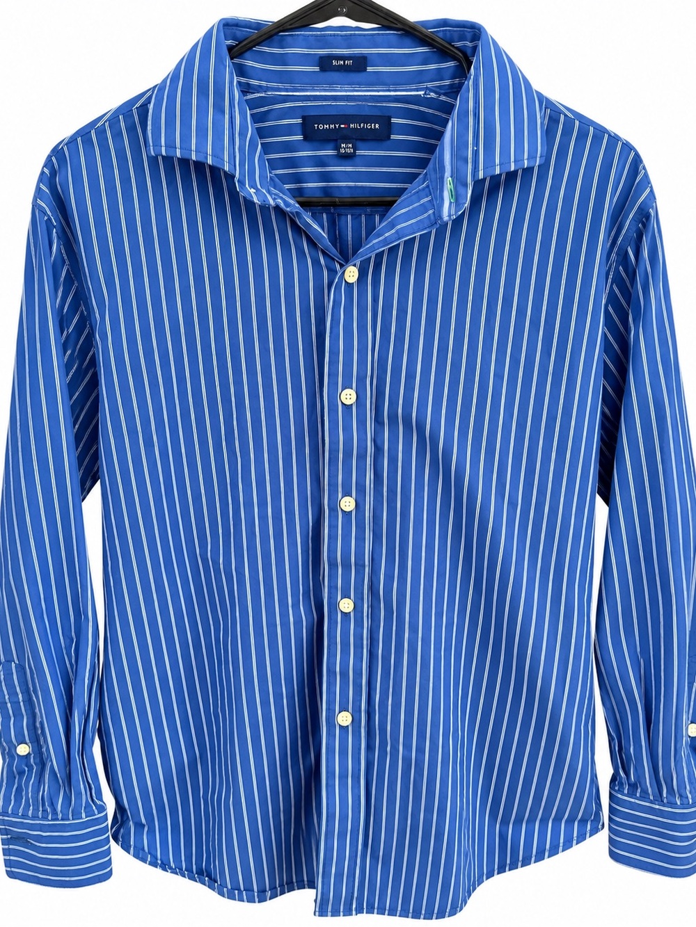 Tommy Hilfiger Royal Blue with White Pinstripe Men's Dress Shirt